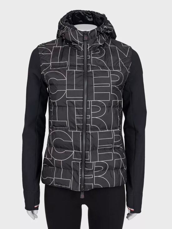 Moncler Jackets & Blazers - Moncler Black Printed Hooded Down Puffer Jacket - Size M